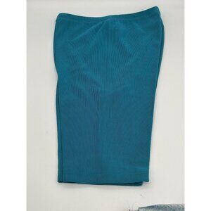 Vintage The Body Co Women's S Ribbed Nylon Spandex Bike Shorts Blue 7" Inseam